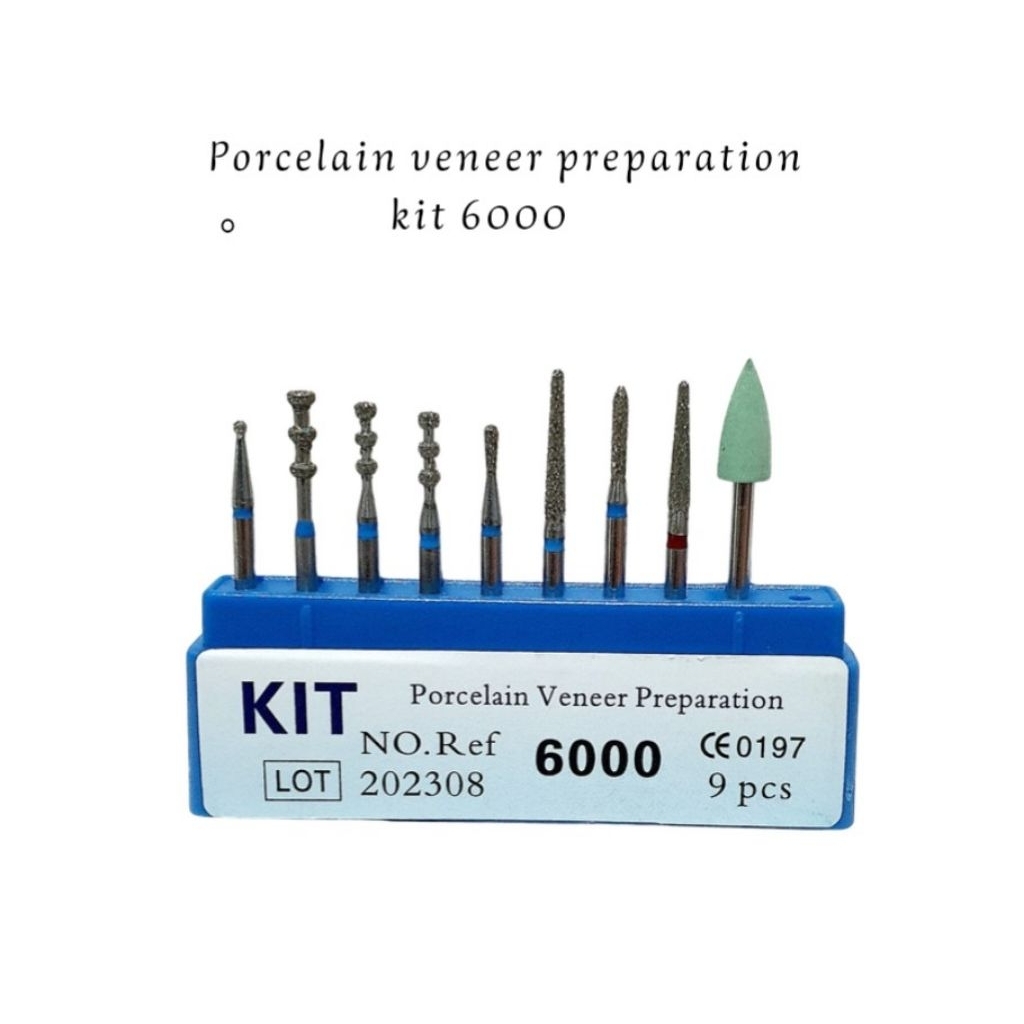Diamond bur porcelain veneer preparation kit 6000