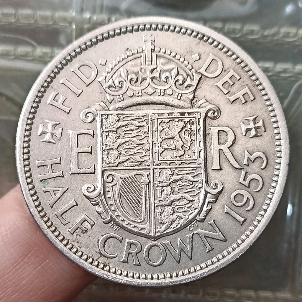 Koin Kuno Inggris (United Kingdom) Half Crown Tahun 1953