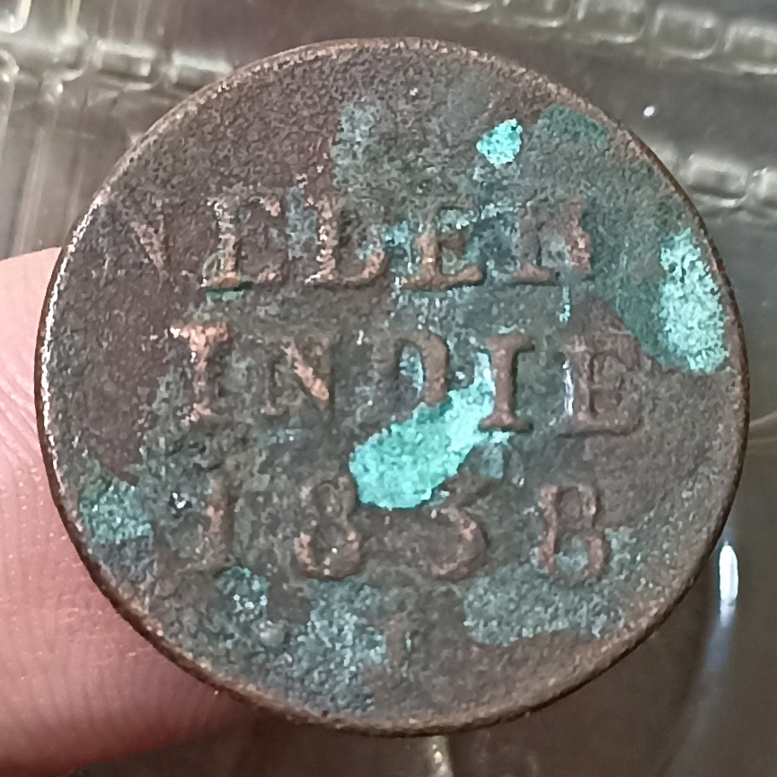 (SH3) Koin Kuno Indonesia (Netherlands East Indies) 1 Stuiver Tahun 1838