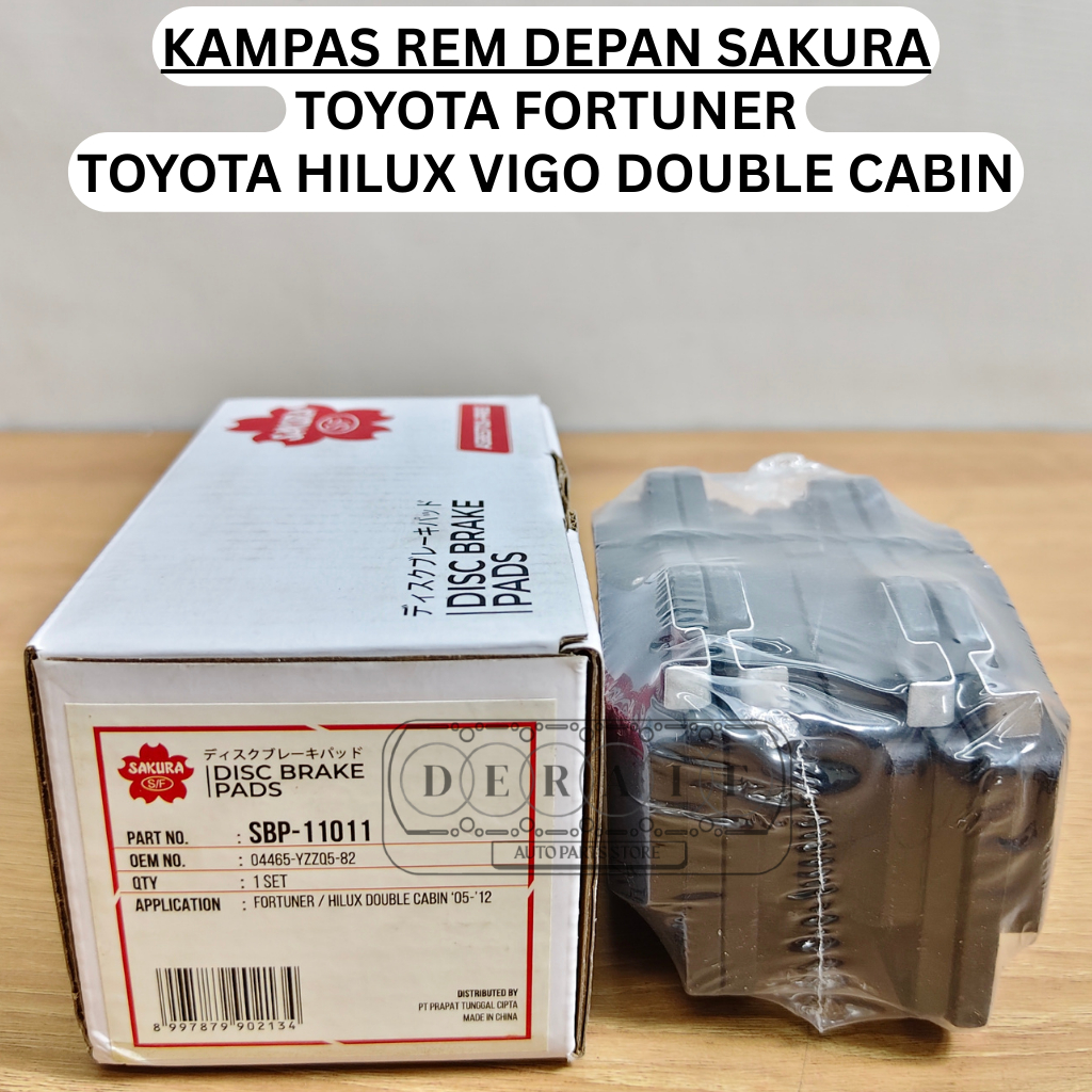 Disc Brake Pads/Kampas Rem Depan Sakura Toyota Fortuner 2005-2012 | Toyota Hilux Vigo Double Cabin