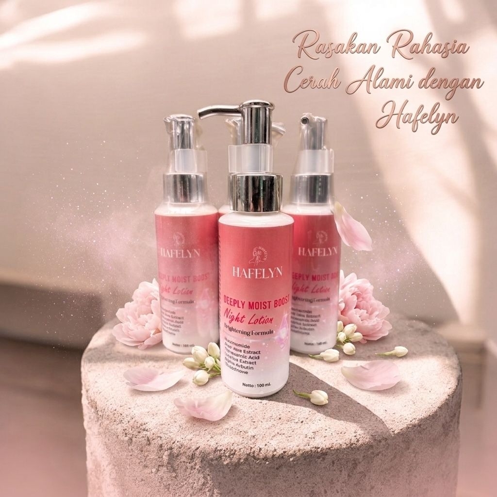 HAFELYN BODY LOTION (HB DOSTING BPOM) Pemutih badan with Niacinamide & Alpha-arbutin