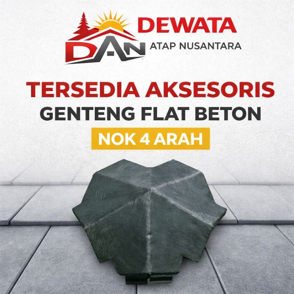 wuwung/nok 4 arah genteng beton flat