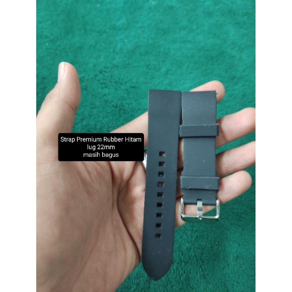 Strap Tali Jam tangan Premium Rubber Black Hitam 22mm seiko smartwatch huawei alba skx009 gt 5 3 pro