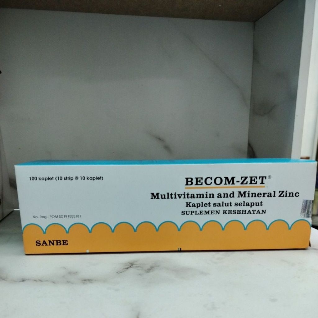 BECOM-ZET Multivitamin Tablet dengan Zinc untuk Daya Tahan Tubuh