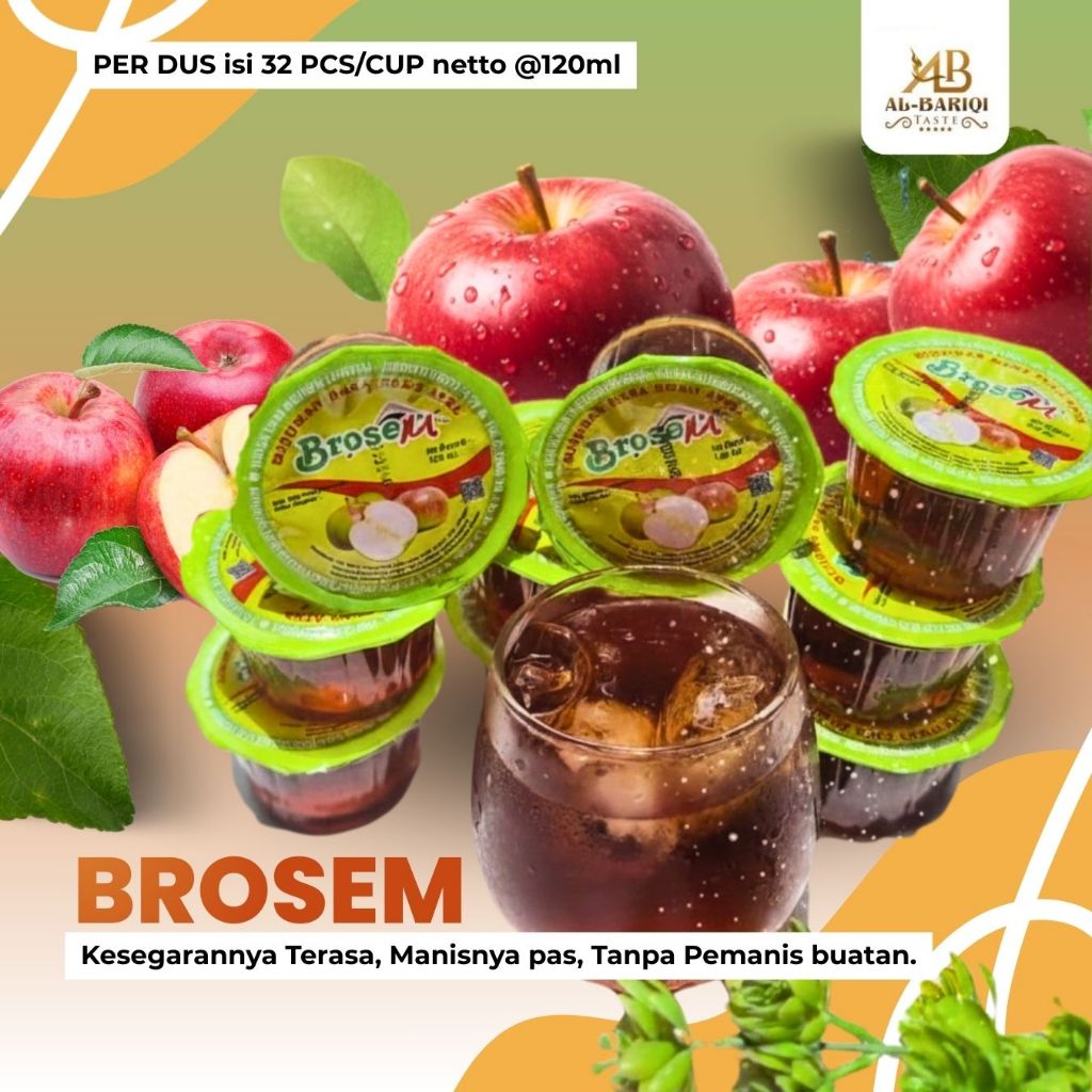 BROSEM Sari Buah Apel HALAL & BPOM - Menyegarkan, Tanpa Pemanis Buatan, Oleh-Oleh Khas Malang