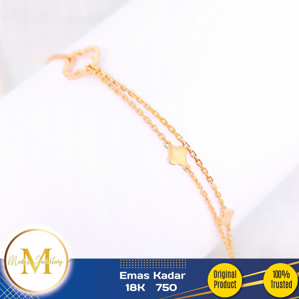 MODIS JEWELLERY - Gelang Clover Variasi Italy IT Rosegold - Emas 18k 750