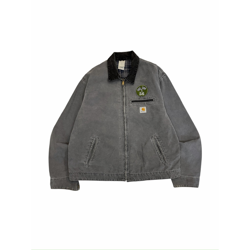 Vintage carhartt J97 MTL metal colour detroit jacket flannel lined with Nascar style patch