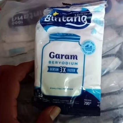 Garam 1000 Bintang 200gr - Garam beryodium 3x Filter