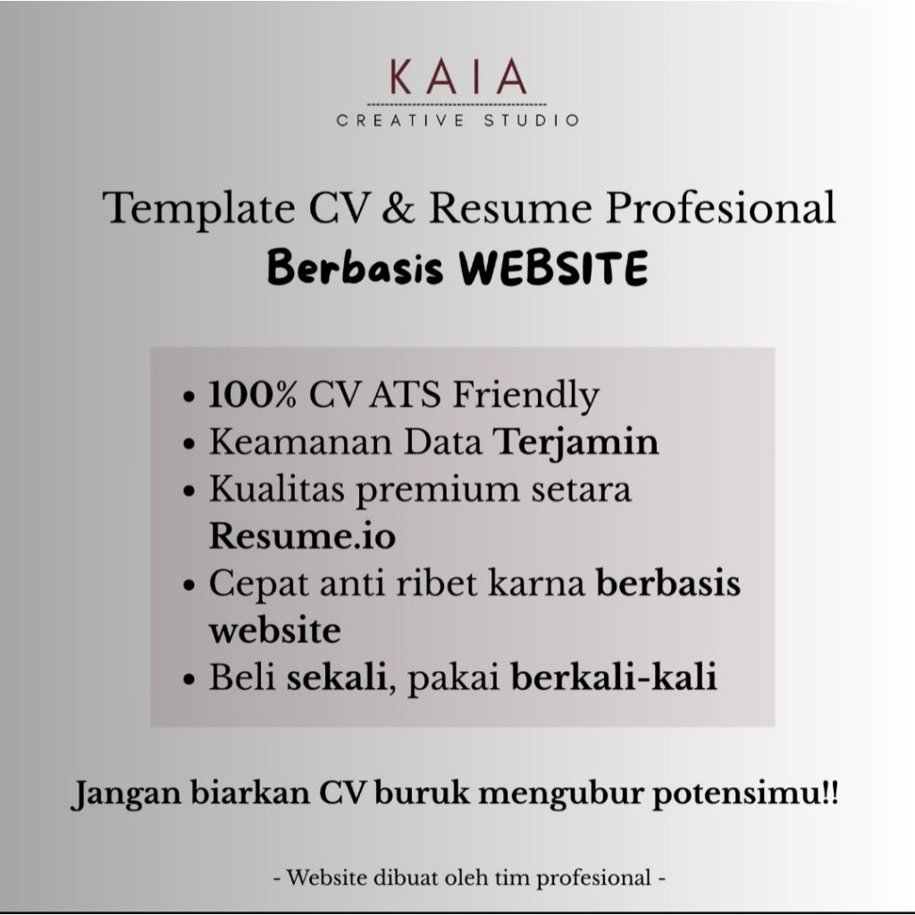 Template CV ATS-Friendly mudah, cepat & murah