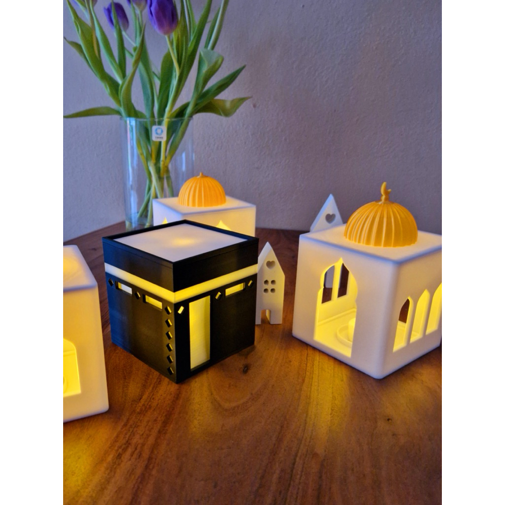Miniatur Kabah 3D Print Pajangan Meja Islami Dekorasi Rumah Muslim Souvenir Haji Umroh Replika Ka'ba