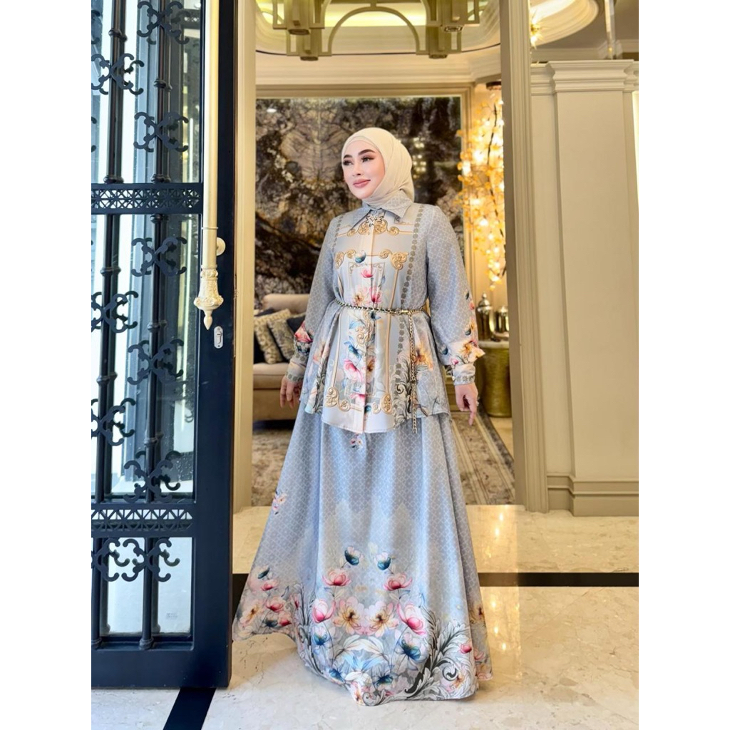 setelan gamis one set shellasaukia original gamis lebaran 2026