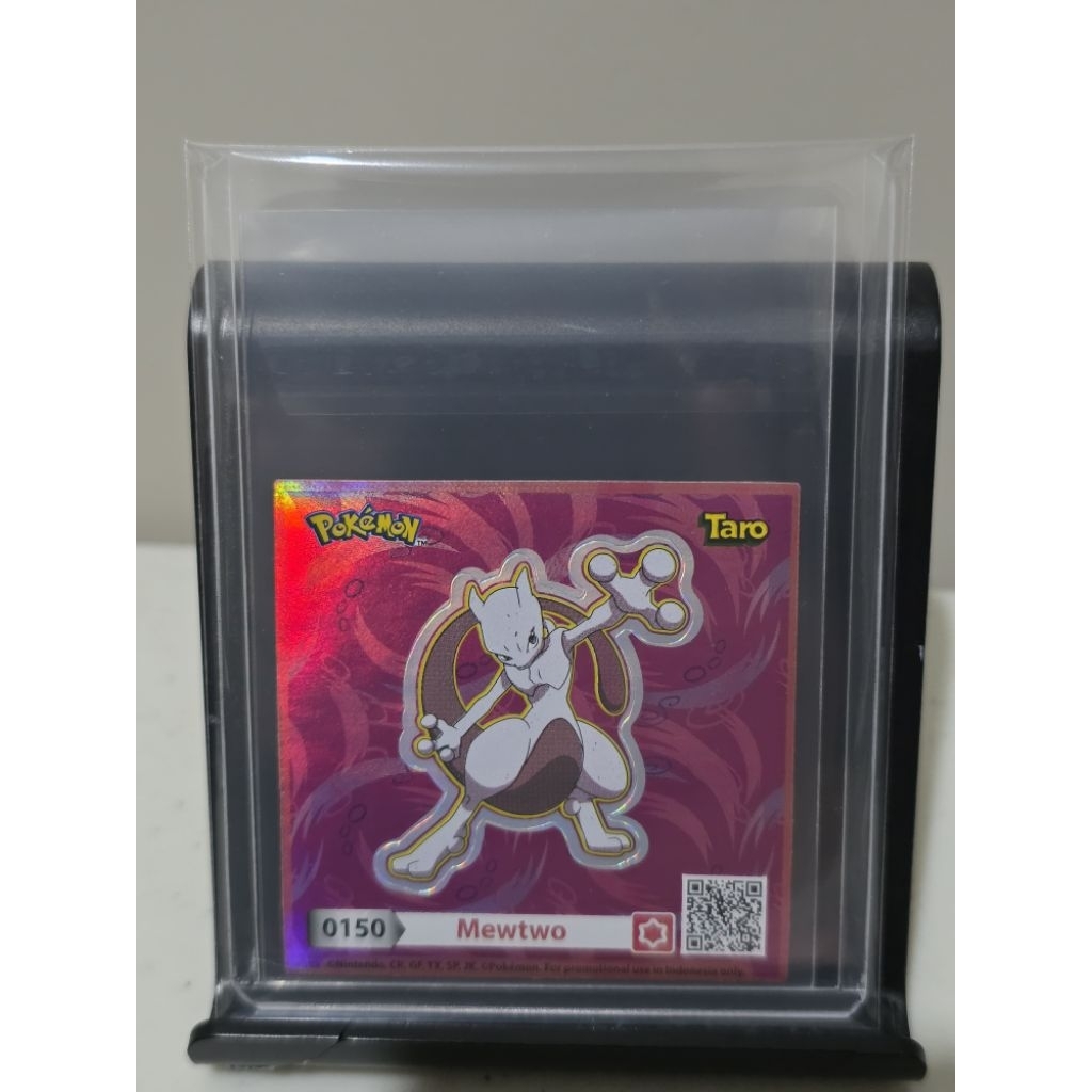 Stiker Pokémon Taro Mewtwo Hologram Rare | Sleeve & Toploader FREE | Koleksi Original