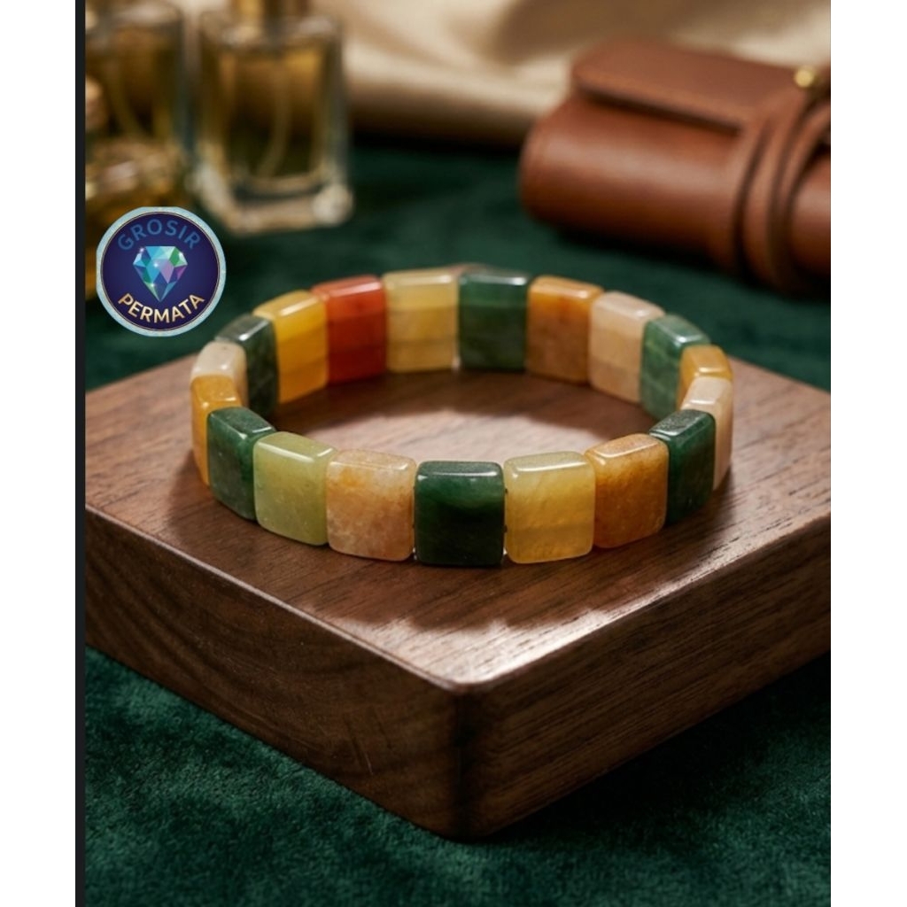 Gelang batu akik cempaka kotak