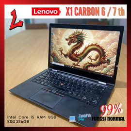 Lenovo ThinkPad X1 Carbon GEN 6th / 7th Intel Core i5 RAM 8GB SSD 256GB Laptop Seken Second Bergaran