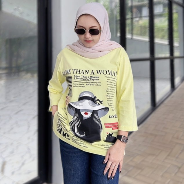 GARENA Kaos Wanita Oversize More Than a Woman Cotton Combed / Atasan Jumbo Terlaris