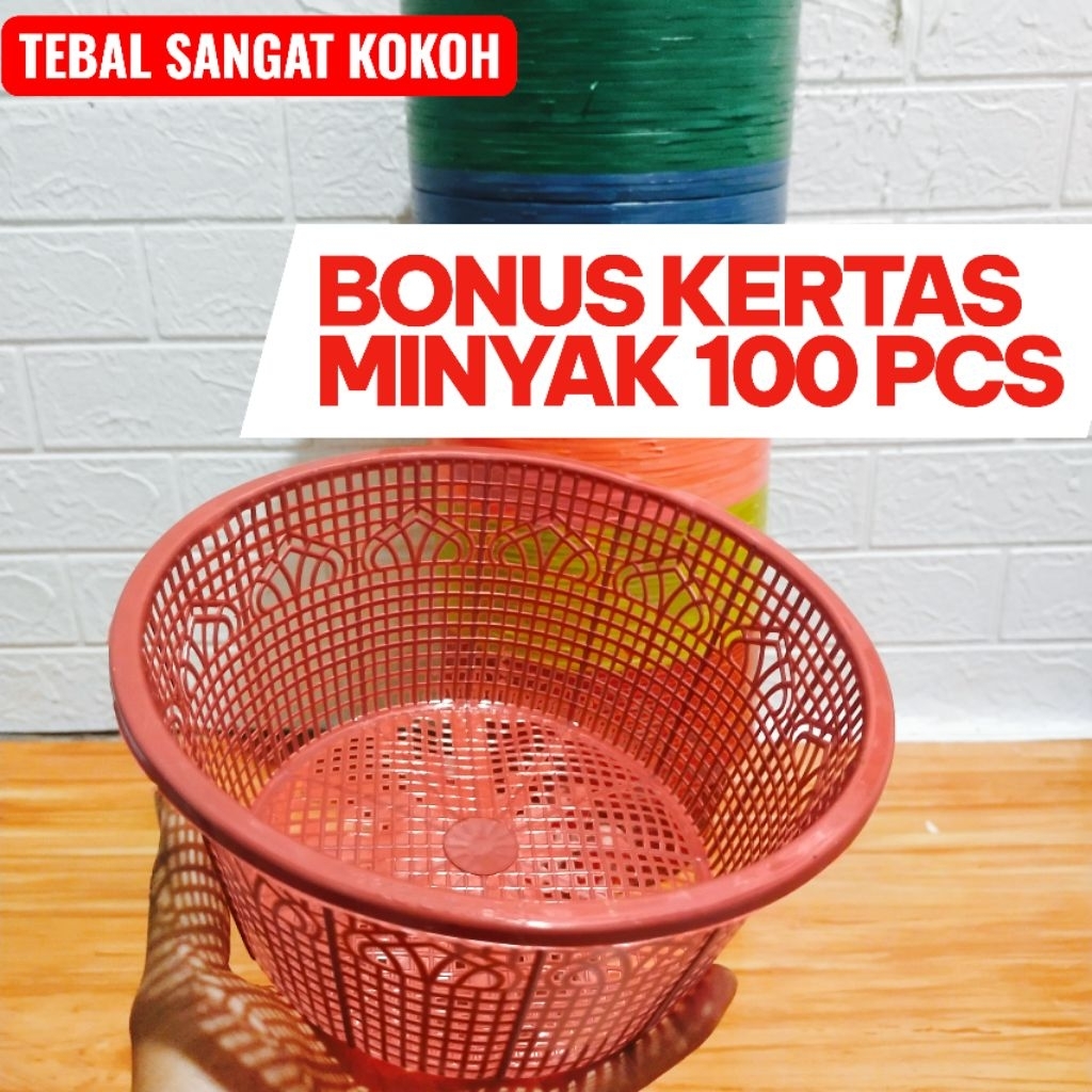Wakul nasi hajatan 70 pcs Bonus kertas minyak / Bakul Nasi Plastik / besek plastik / besek hajatan /