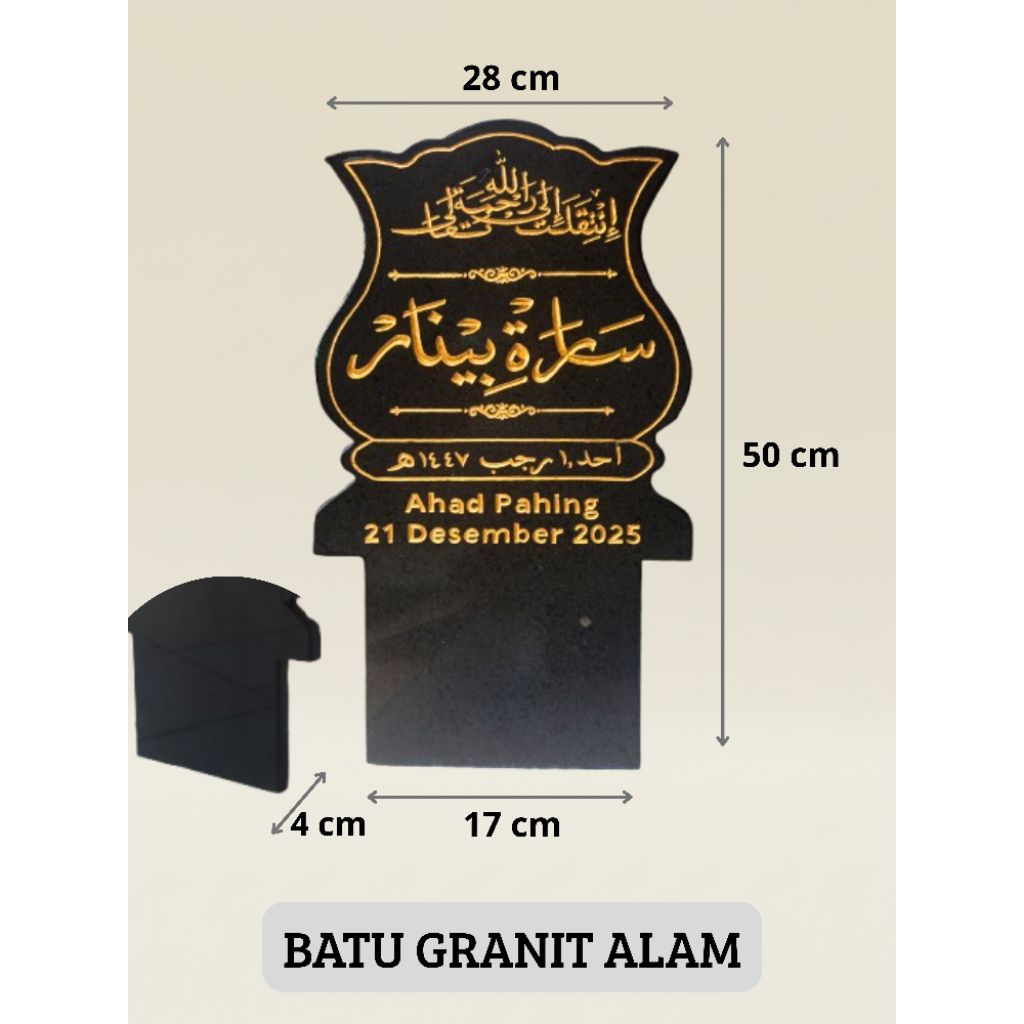 Batu Nisan Patok_Granit Alam_Ketebalan 4 cm