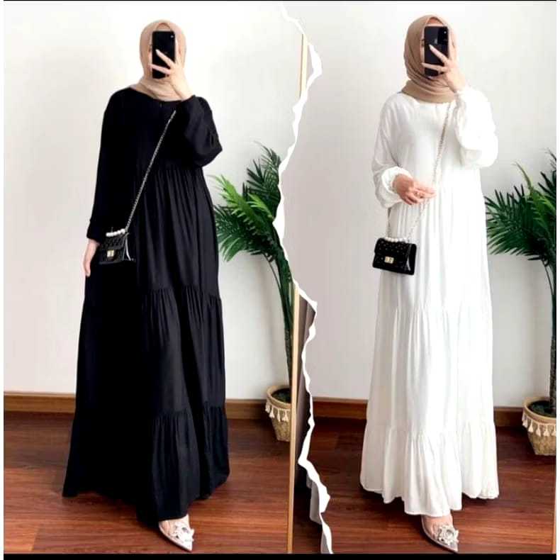Gamis Bersusun Dres Gamis Susun Rempel Busui Friendly Gamis Rempel Susun Bahan Katun Rayon Premium