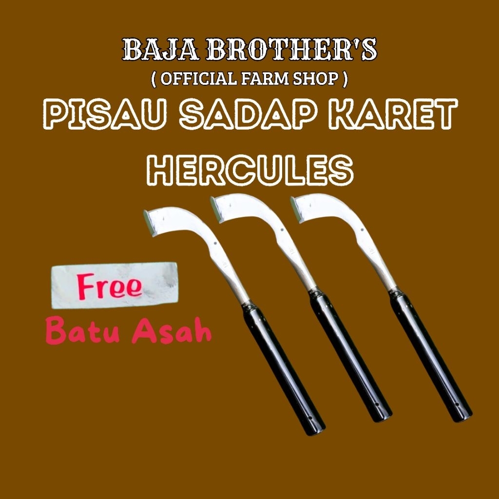 Pisau Sadap Karet Hercules Premium Baja Tajam – Alat Sadap Getah Karet Ergonomis & Tahan Lama