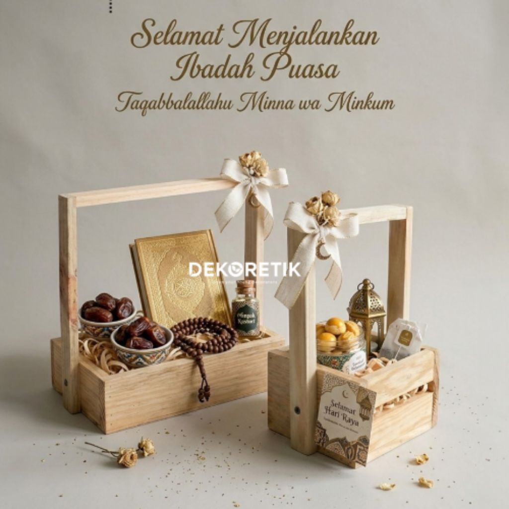 Keranjang Hampers Kayu / Nampan seserahan Kayu / Box Hampers Kayu Aesthetic