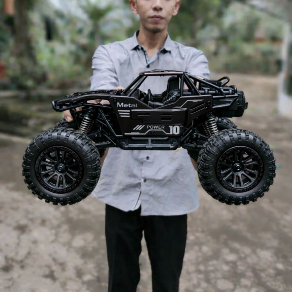Mobil remote control offroad rc body besi anti air tahan banting batre cas