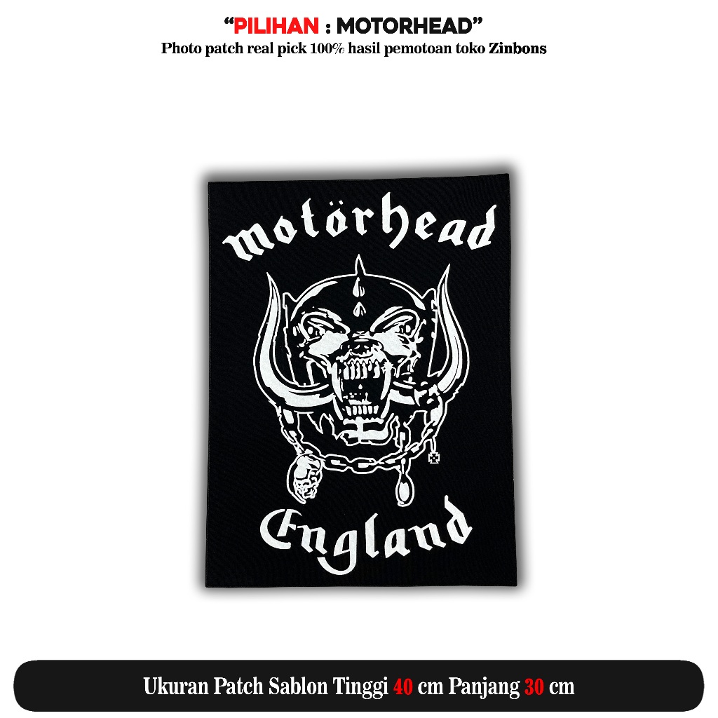 BACKPATCH SABLON  PUNGGUNG BESAR MOTORHEAD