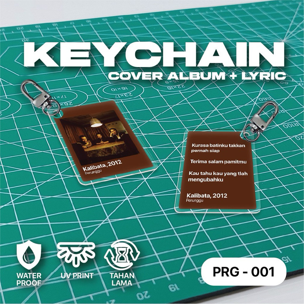 KEYCHAIN ALBUM COVER / LIRIK LAGU / GANTUNGAN KALCER BAND INDIE / KEYCHAIN PERUNGGU / CUSTOM KEYCHAI
