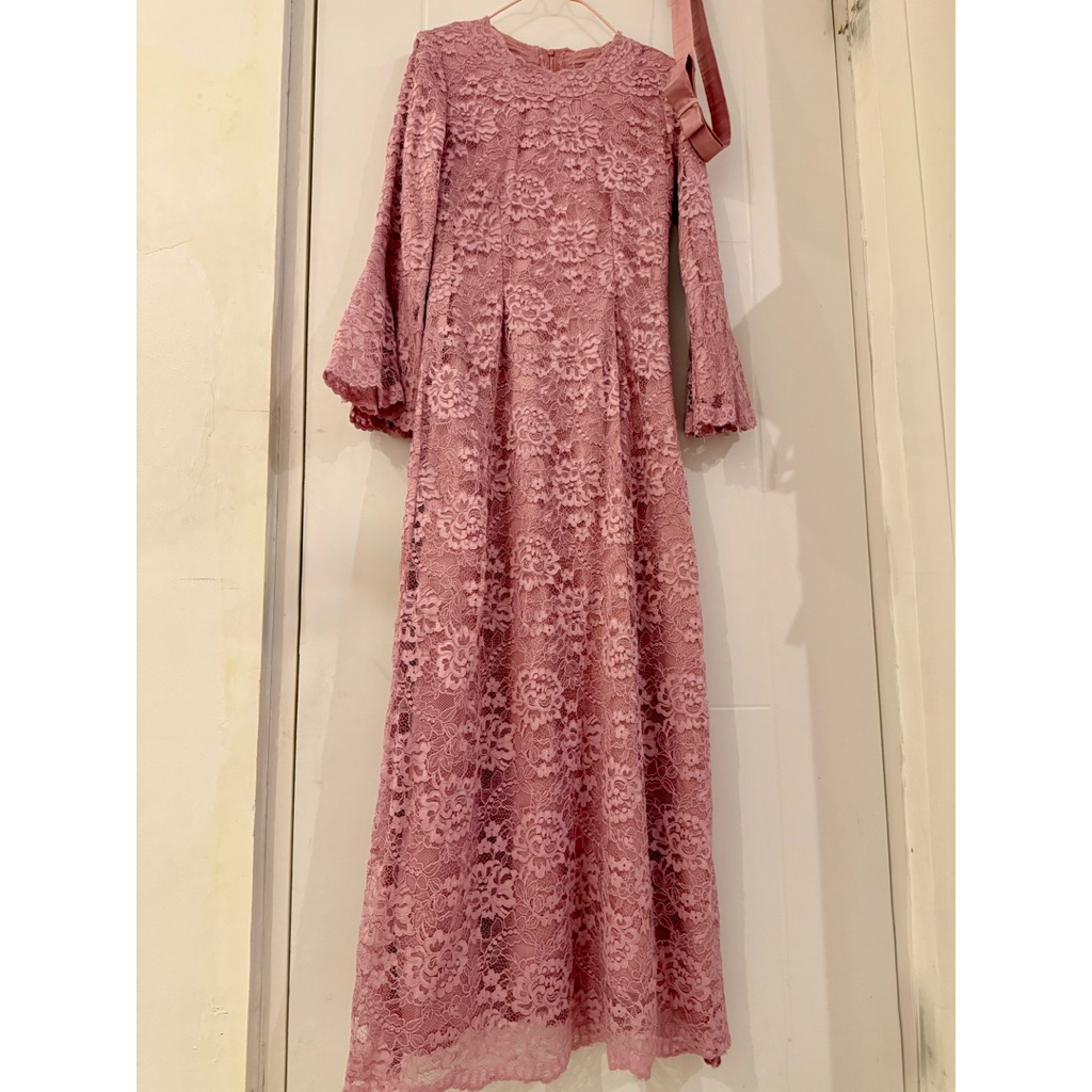 GAMIS DRESS PINK BROKAT