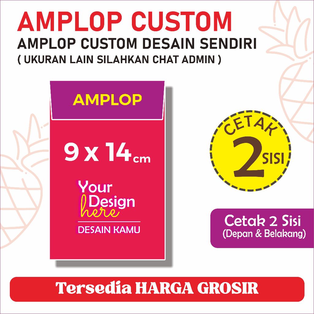 Amplop Tebal Custom 9x14cm | Amplop Custom Tebal BC Tebal AP ArtPaper 210gsm-230gsm Cetak Laser