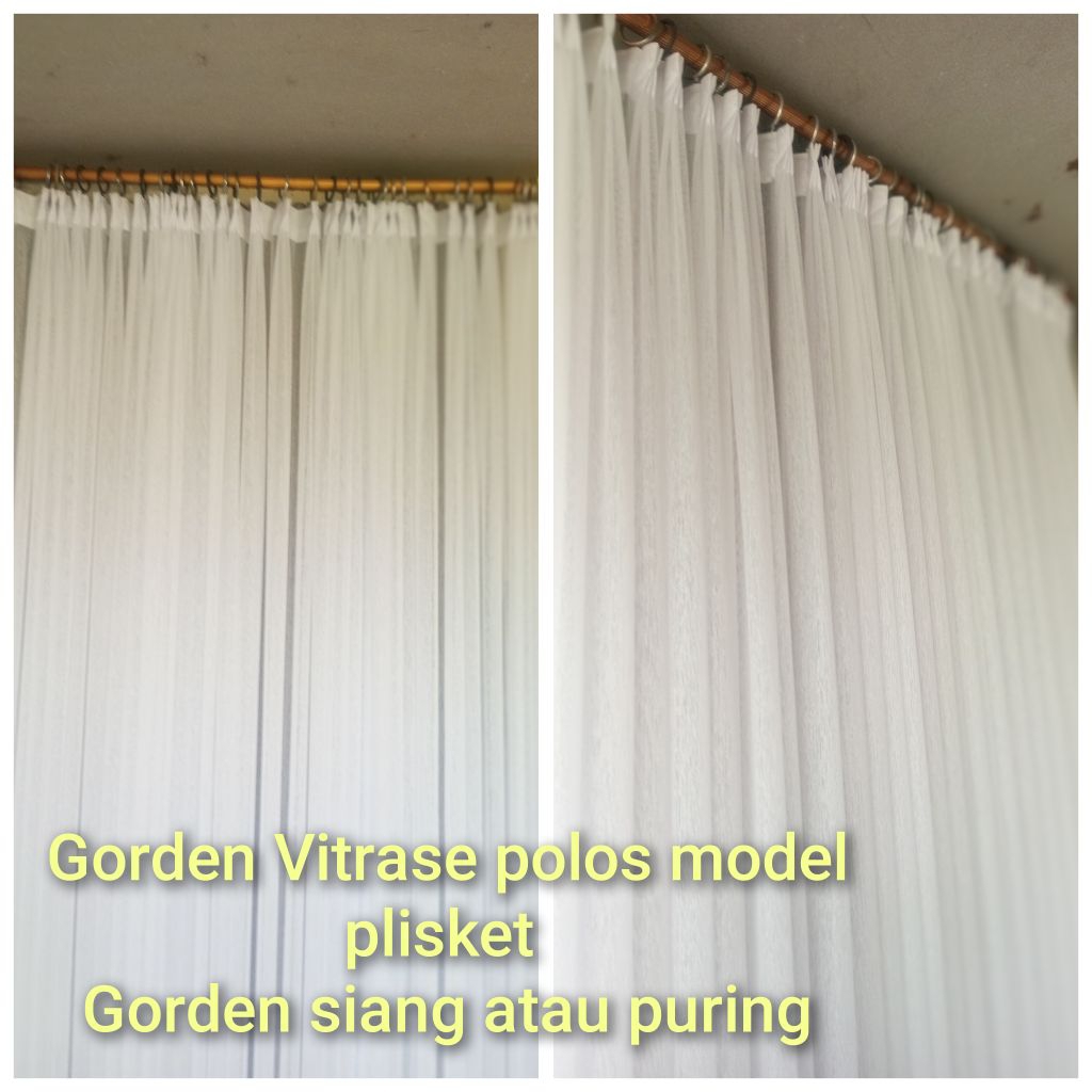 Gorden Vitrase putih polos Gorden siang /puring tirai jendela pintu