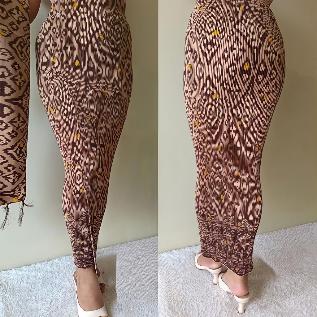Kamen Jadi Plisket Motif Gringsing Set Selendang bahan tebal dan lentur setelan kebaya wanita bali
