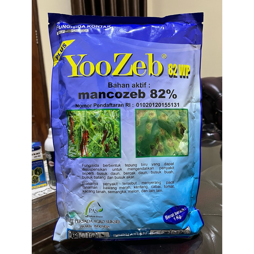 Fungisida - YOO ZEB 82wp - bahan aktif : Mankozeb / 1kg - pengendali penyakit busuk buah/batang/akar
