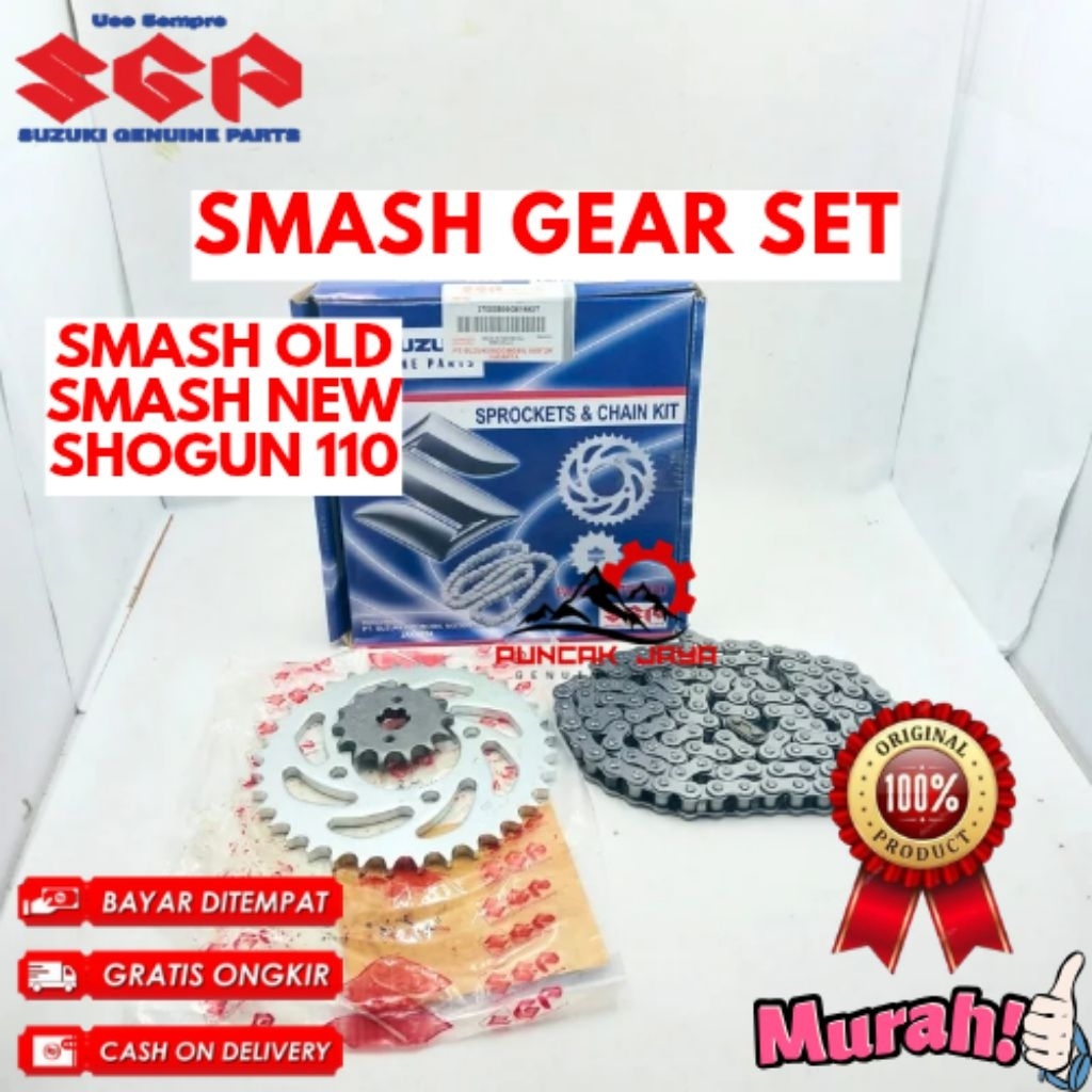 GEAR SET ORIGINAL SUZUKI KODE SMASH, GEAR SET SMASH OLD, GEAR SET SMASH NEW, GEAR SET SHOGUN 110