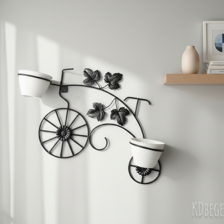 Standing Pot Dinding SEPEDA + BONUS POT / Rak Pot Bunga Tempel Dinding Minimalis