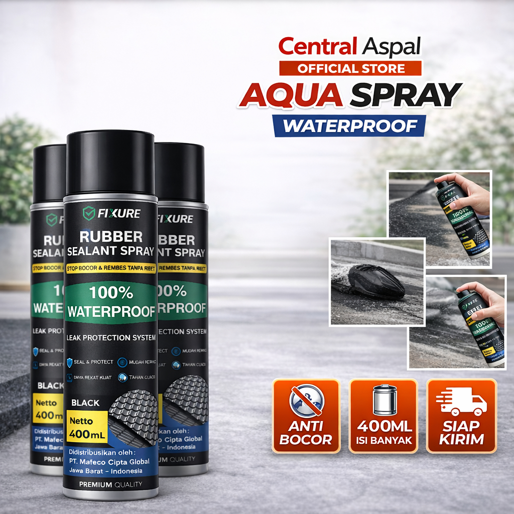 Aqua Spray | Seal And Protect | Cairan Anti Bocor | Rubber Sealant Spray 400ml