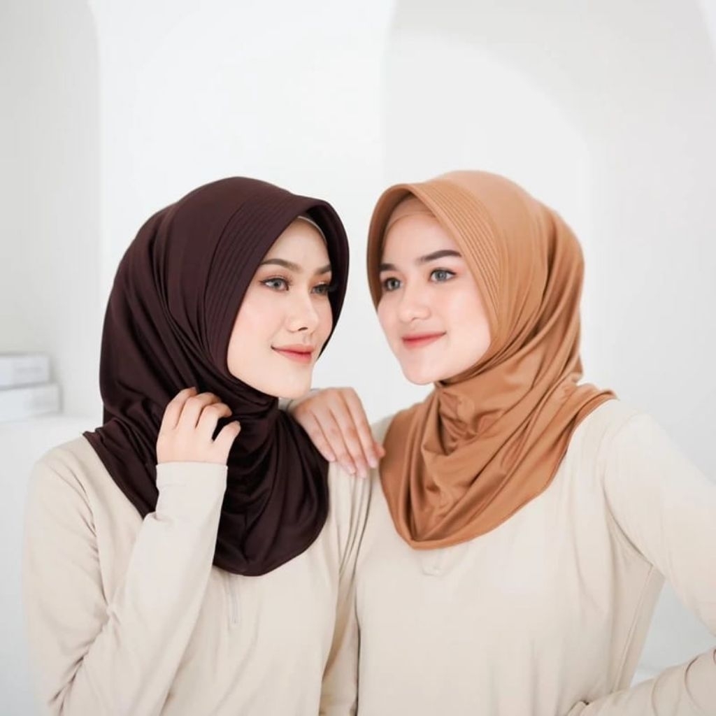 HIJAB SPORT OLAHRAGA/JILBAB INSTAN SPORTY TRAINING VOLLY PED / NON PED