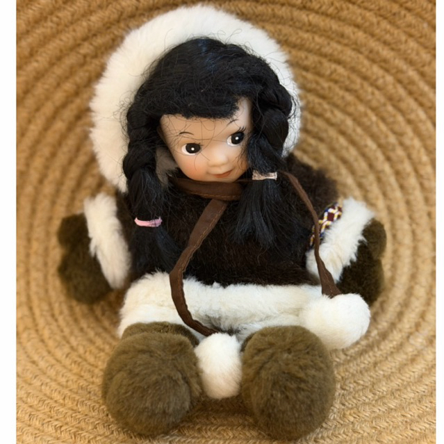 Alaskan friends doll artic circle enterprises native / bone Kecil cewek alaska / boneka vintage
