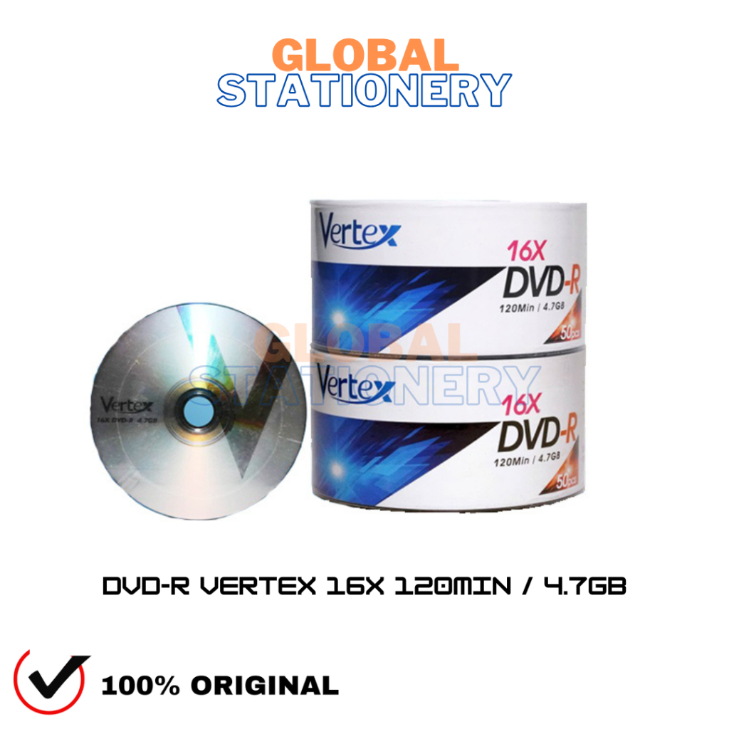 Kaset DVD DVD-R DVD Kosong Vertex 4.7GB 120Min 16X