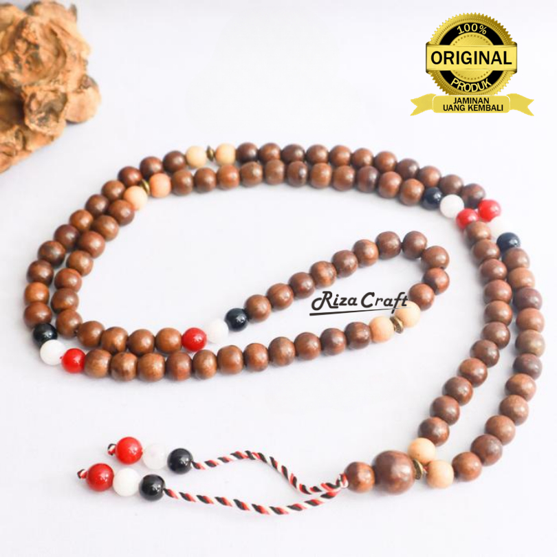 Kalung Tasbih Budha Buddha 108 Butir Aesthetic Kayu Gaharu mix Cendana Wangi Japamala Tali Tridatu A