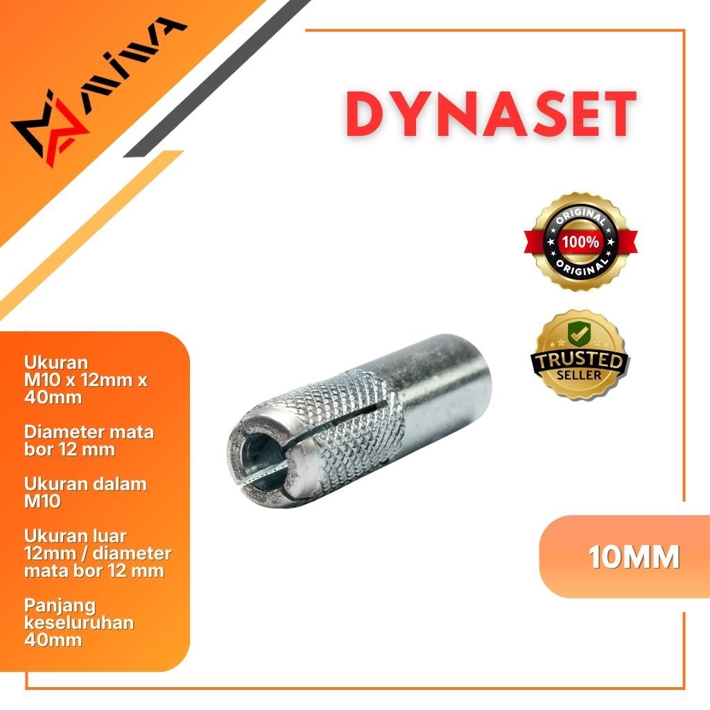 Dynaset M10 / Dinaset M10 / Drop In Anchor M10 / Dynaset 10mm
