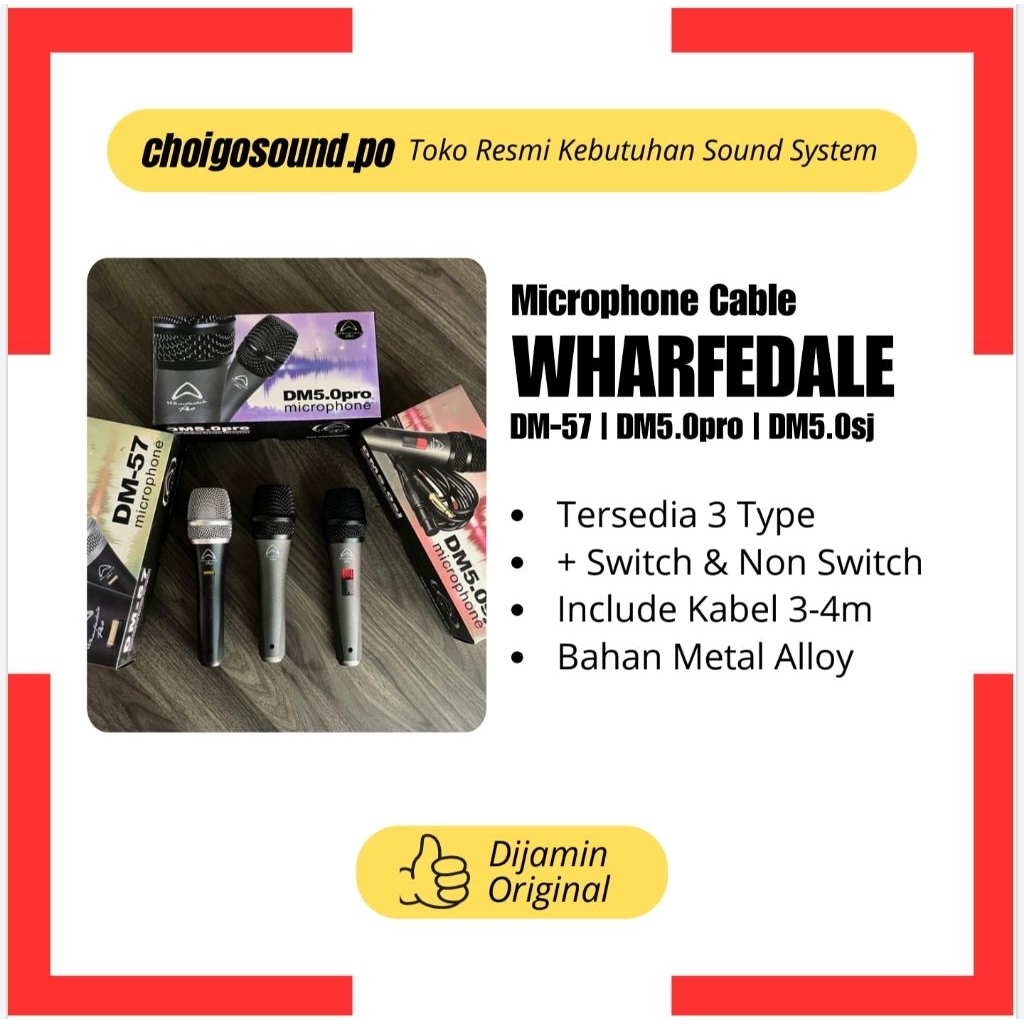 Microphone Kabel Wharfedale Pro DM-57 | DM5.0pro | DM5.0sj | Original | Bagus