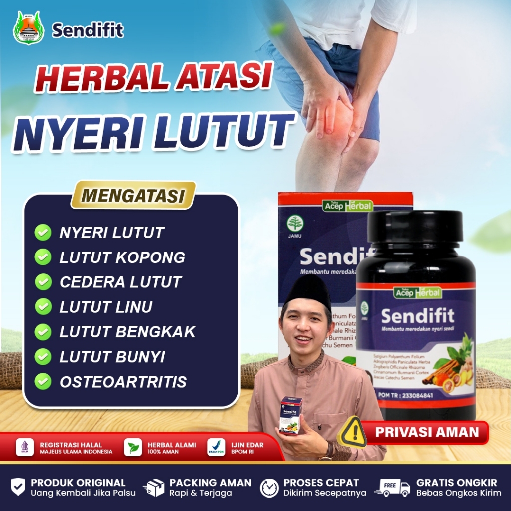 Obat Sakit Lutut, Lutut Kopong, Lutut Bengkak, Lutut Kaku, Lutut Sulit Ditekuk - Sendifit 50 Kapsul