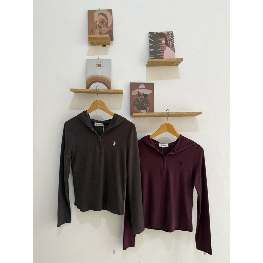 SL482 | KAOS ZIPPER HOODIE LENGAN PANJANG by WANWAN BKK | KAOS LENGAN PANJANG WANITA | KAOS HOODIE