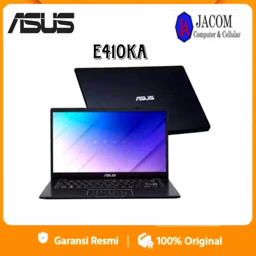 LAPTOP ASUS E410KA N4500/8/256 BLACK ORIGINAL GARANSI RESMI