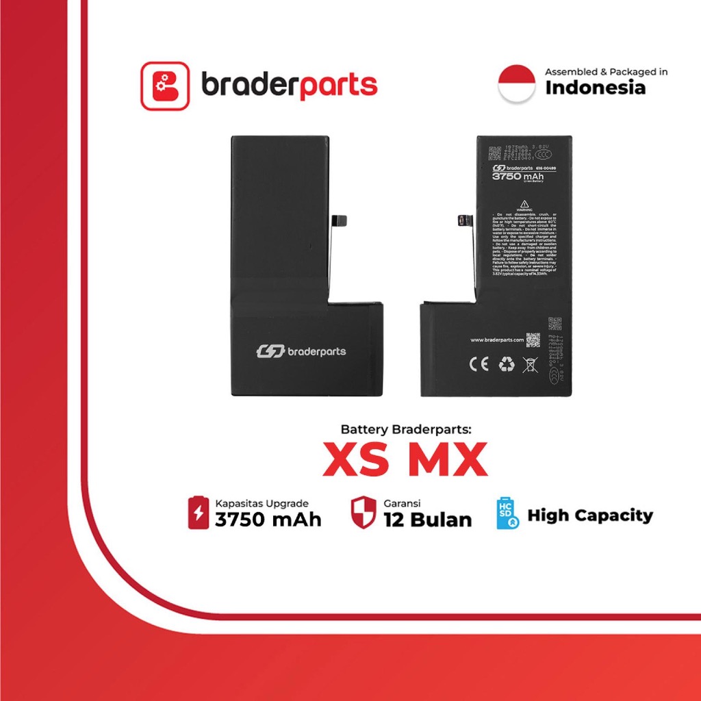 Braderparts Baterai Battery Batre for iPhone XS Max Original