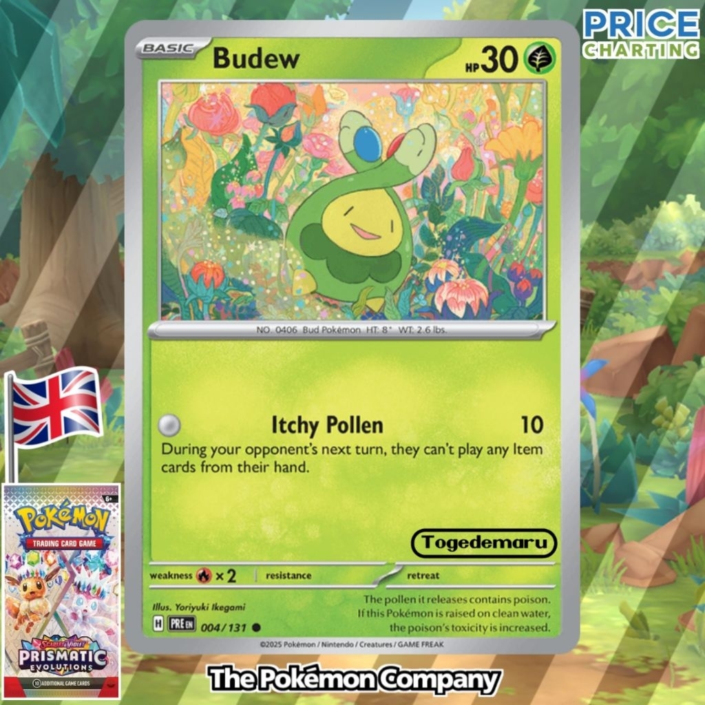 Kartu Pokemon TCG Inggris Budew 004/131 PRE en