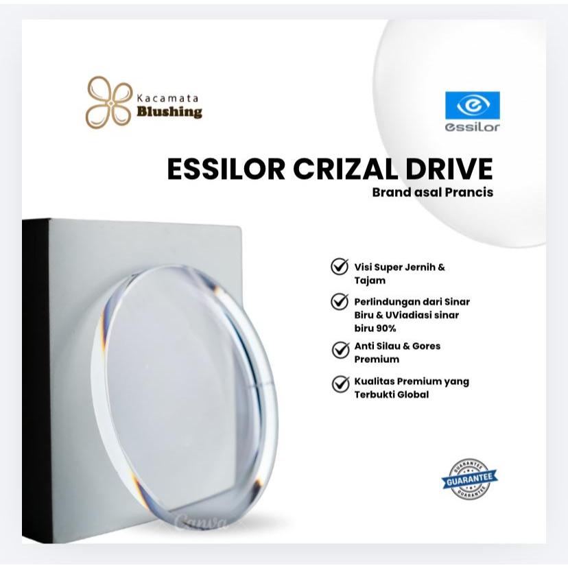KACAMATA BLUSHING - Lensa Essilor Crizal Drive Antiembun Night Vision (Bergaransi)