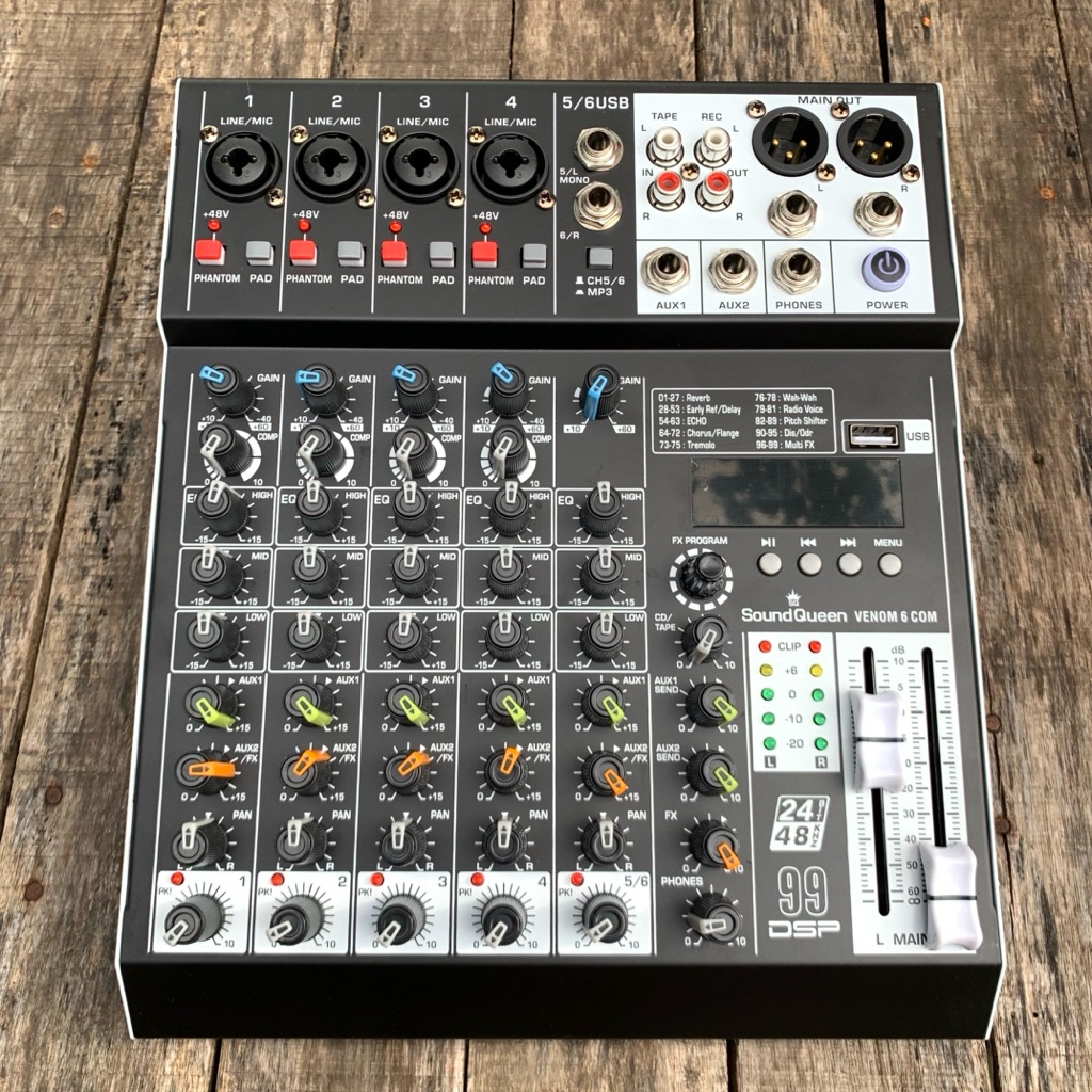 Mixer Soundqueen Venom 4 6 8 Chanel Efek 99 DSP Original