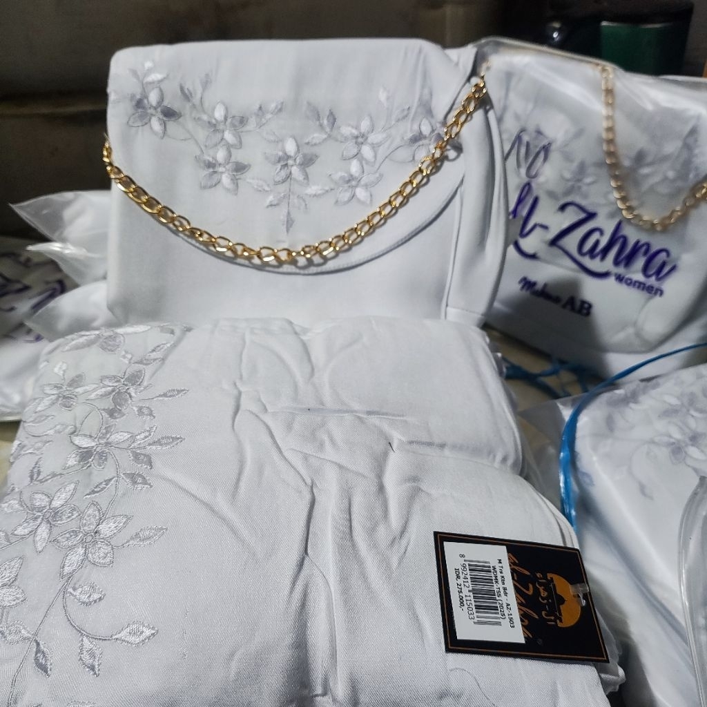 MUKENA AL ZAHRA TERUSAN PUTIH