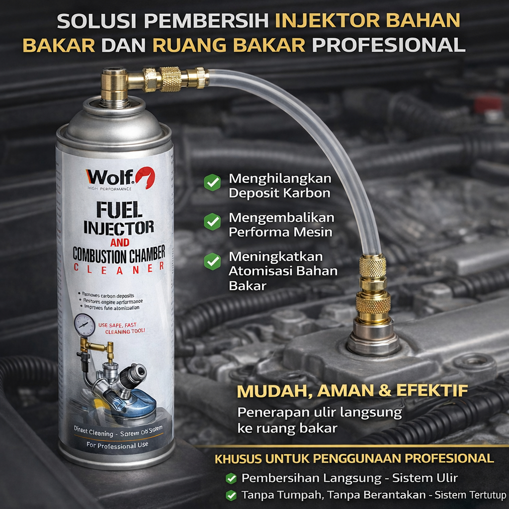 WOLF Fuel Injector Cleaner Screw on / PEMBERSIHAN LANGSUNG (DIRECT CLEANING) Cairan Injector Cleaner